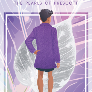 Cover image of The Pearls of Prescott showing Santiago facing away with a long purple coat on over his running shorts.